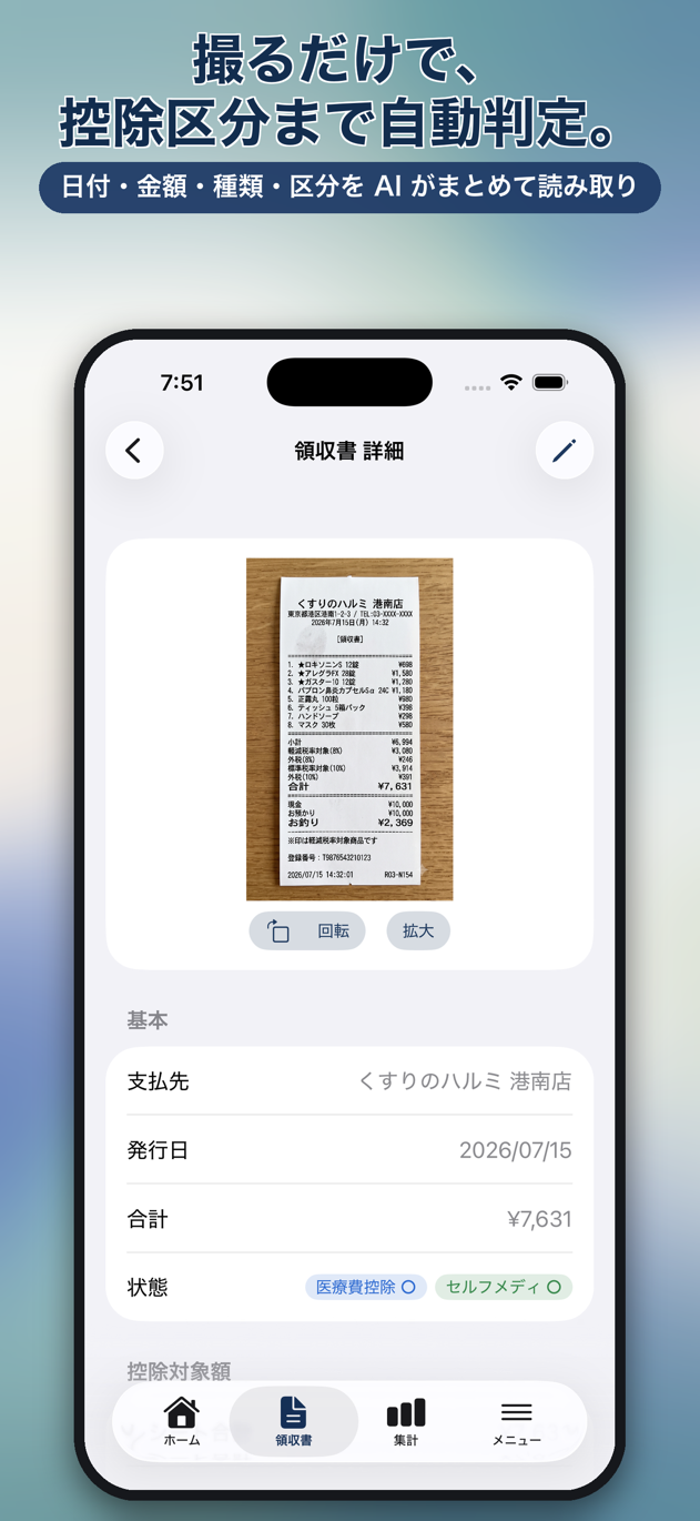 医療レシート: 医療費控除とセルフメディケーション税制を並べて比較